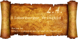 Liebenberger Arisztid névjegykártya